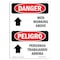 Signmission OSHA Danger Sign, Men Working Above Bilingual, 18in X 12in Decal, 12" W, 18" L, Bilingual Spanish OS-DS-D-1218-VS-1448 - alternate 1